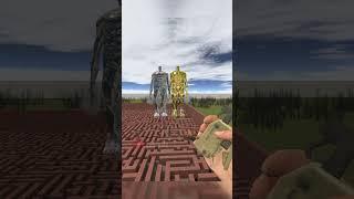 Giant Titan Silver and Gold in Maze #shorts #gmod #garrysmod #shortvideo #shortsfeed