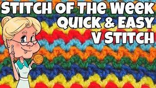 Stitch of the Week #50 Quick and Easy Row by Row V Stitch - Crochet Tutorial