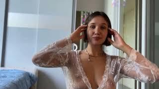 See Through White Sheer Lace Crop Top Try On Haul