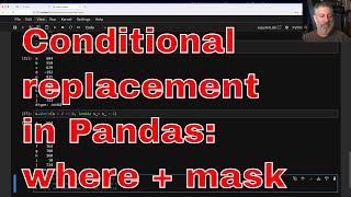 Search-and-replace Pandas values with "where" and "mask"