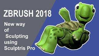 Zbrush 2018 - Stylized Cartoon Turtle Character using Sculptris Pro