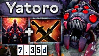 Яторо на керри Бруде, потная игра! - Yatoro Broodmother 7.35 DOTA 2