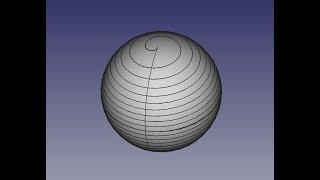 FreeCad Спираль на сфере