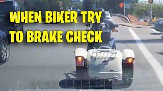 WHEN BIKER TRY TO BRAKE CHECK | Idiots In Cars, Road Rage, USA & Canada Driving fails 2024