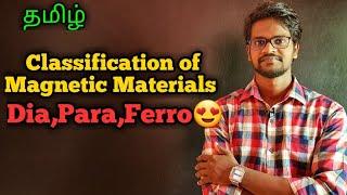 Classification|Magnetic|Materials|Diamagnetic|Paramagnetic|Ferromagnetic|Physics 12|Tamil|MurugaMP