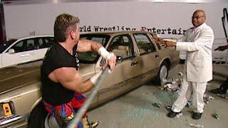 Kurt Angle tricks Eddie Guerrero into destroying Theodore Long’s car: SmackDown, Aug. 26, 2004