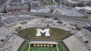 Drone View Of Mizzou’s Memorial Stadium North End Zone Renovations