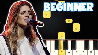 What A Beautiful Name - Hillsong Worship | Beginner Piano Tutorial | Easy Piano