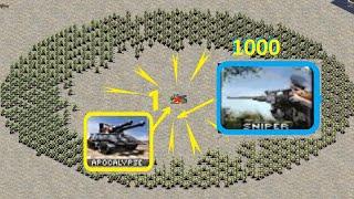 1000 Snipers Shooting at 1 Apocalypse - Red Alert 2 (Fully Upgraded)