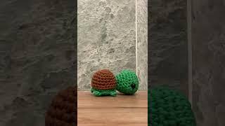 Woobles crochet turtle going for a stroll!  #woobles #crochet #amigurumi #stopmotion