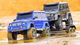 NICE RC CRAWLER, TRAXXAS TRX-4 MERCEDES-BENZ G500, AMEWI CRAWLER TRAILER IN SCALE 1:10