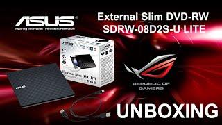 Asus External Slim DVD-RW SDRW-08D2S-U LITE Unboxing