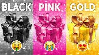 Choose your gift  3 gift box challenge2 good & 1 bad | Black, Pink & Gold #chooseyourbox