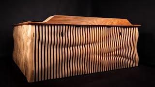 Making A Bespoke Hand Carved Elm Desk | Parametric Wave With Hidden Storage!