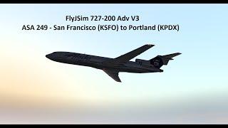 The new FlyJSim 727 v3 from San Francisco to Portland