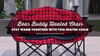 Stay Warm Outdoors with our Bear Buddy Double Heated Camping Chair with Adjustable Heat Settings