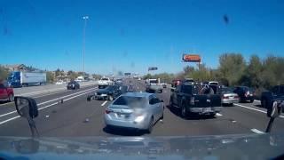 Tailgating fail- Crash captured on my dashcam in Phoenix, Arizona  Choque