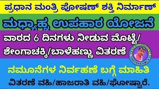 ಮಧ್ಯಾಹ್ನ ಉಪಹಾರ ಯೋಜನೆ | APF ಸಹಯೋಗದೊಂದಿಗೆ ಮೊಟ್ಟೆ/ಶೇಂಗಾಚಕ್ಕಿ/ಬಾಳೆಹಣ್ಣು ವಿತರಣೆ ನಮೂನೆಗಳ ನಿರ್ವಹಣೆ