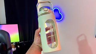 64oz Glass Water Bottle with Straw, // Water bottle with Silicone Sleeve (unboxing & first thoughts)