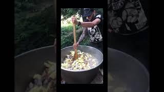 Very large cauldron with meat! #food #naturerelaxation #outdoors #cooking #nature