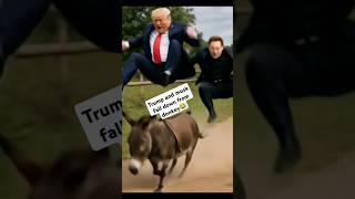 Trump & Elon Musk Take a Donkey Dive! #funny #ai #shorts #viral #trump #elonmusk#riddles#comedy