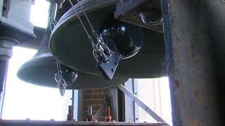 Performing maintenance on the Campanile bells