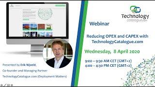 Webinar | Reducing OPEX and CAPEX with TechnologyCatalogue.com