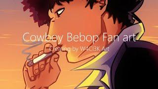 Cowboy Bebop fan art (Speedpaint in Paint tool sai)