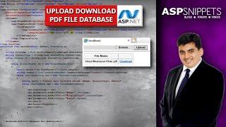 Upload and Download PDF file from Database in ASP.Net using C#