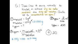 Concentration ppm exemples