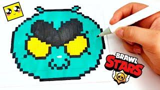 ЕВА из ИГРЫ BRAWL STARS - EVE  РИСУНКИ ПО КЛЕТОЧКАМ -PIXEL ART