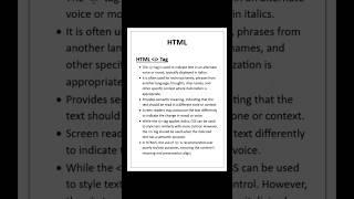 HTML i Tag | S Code Hub #shorts #html