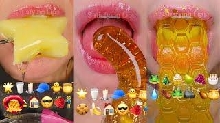 Emoji Food Challenge ASMR Satisfying WAX CANDY FONDANT JELLY Mukbang 먹방