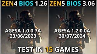 ZEN4 Bios 1.26 vs ZEN5 Bios 3.6 |  RYZEN 7800X3D + X670E | Test in 15 Games | Don't Upgrade..