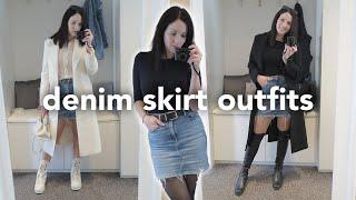 5 Ways To Style A Denim Skirt (Spring Outfit Ideas)