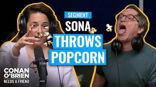 Conan’s Audio Engineer Reacts To Sona Throwing Food In The Studio | Conan O'Brien Needs A Friend