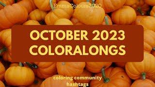 Coloring Community hashtags October2023 - adult colouring community