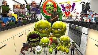  BIG KITCHEN LIN GANG MELON FAMILY vs SKIBIDI DUMPSTERS CLOWN SPARTAN KICKING Garry's Mod
