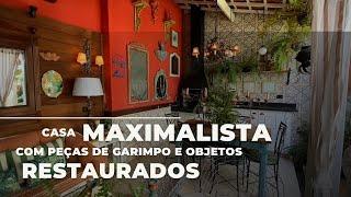 CASA COM MUITA HISTÓRIA, AFETO, COR, OBJETOS RESTAURADOS E PEÇAS GARIMPADAS ATÉ NA CASA DO CLODOVIL