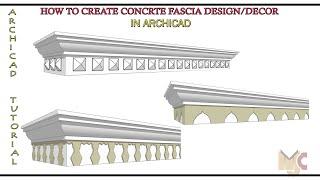 HOW TO CREATE CONCRETE  FASCIA DESIGN/DECOR #archicad #graphisoft