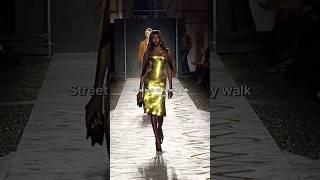 Street vs runway walk #fashion #runway #model #ytshorts