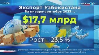 Объём экспорта Узбекистана по сравнению с прошлым годом увеличился на 23,5%