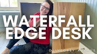 DIY WATERFALL EDGE Plywood Desk