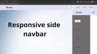 Responsive side navbar | HTML CSS & JS