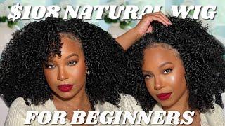 $108?! THE MOST NATURAL KINKY CURLY V PART WIG INSTALL BEGINNERS + STYLES | CURLYME