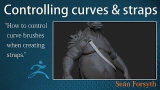 Creating and controlling curve brushes in general and also when making straps in ZBrush