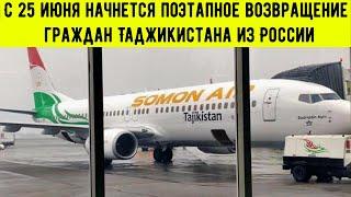 МИД: с 25 июня начнется поэтапное возвращение граждан Таджикистана из России.