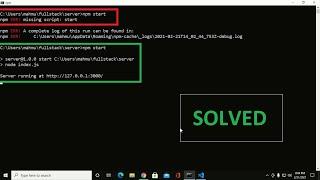 How to fix start script error when running npm start command | npm start error in express server