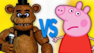 СВИНКА ПЕППА VS ФРЕДДИ АНИМАТРОНИК | СУПЕР РЭП БИТВА | Peppa Pig cartoon ПРОТИВ Freddy FNAF 5 bear