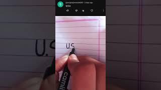 U.S.A. write in cursive writing️#cursivewriting#handwriting#shorts